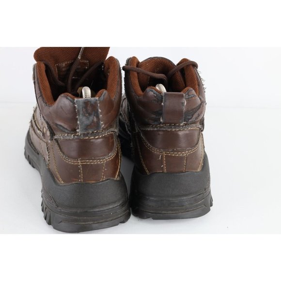 Vintage Grunge Goth EDM Mens Size 9 Distressed Chunky Platform Ankle Boots Brown main image 5
